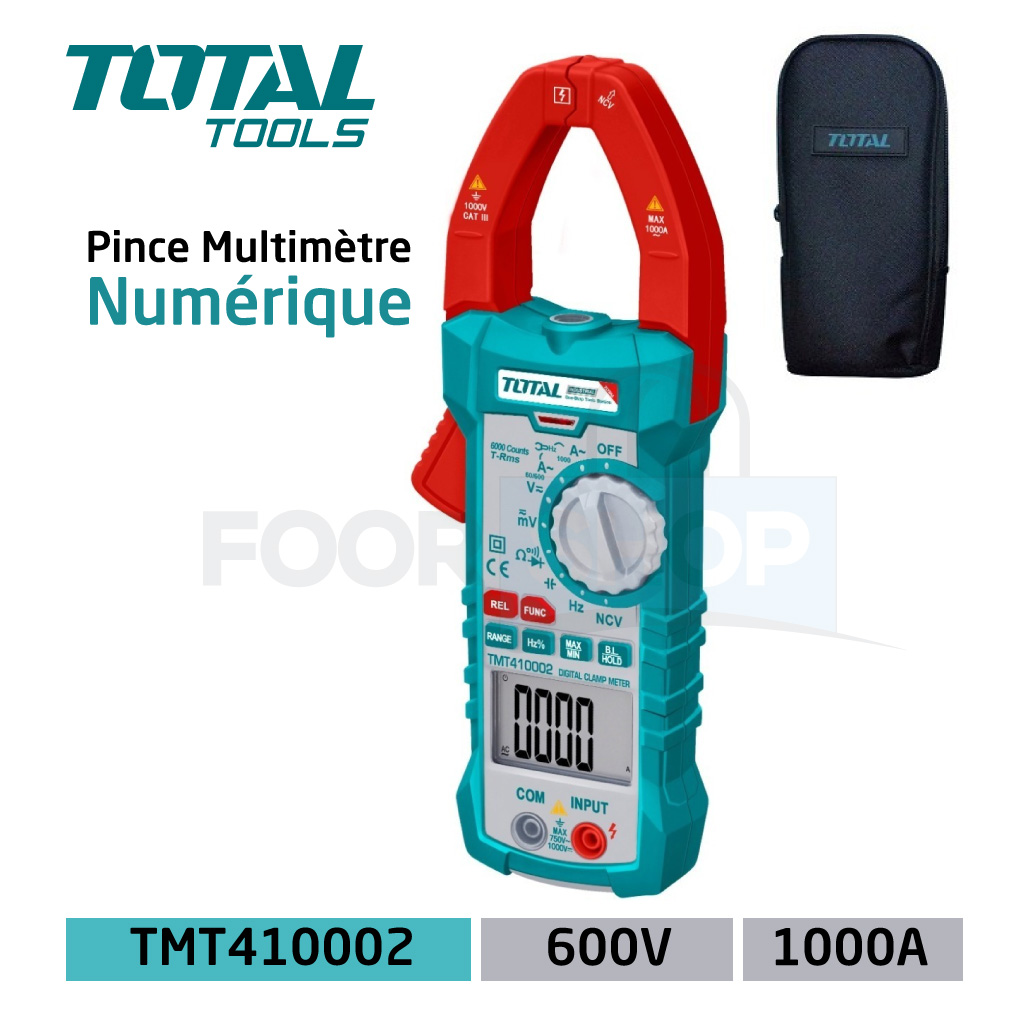 Multimètre numérique professionnel avec pince - Incl. batterie et sacoche -  Pince