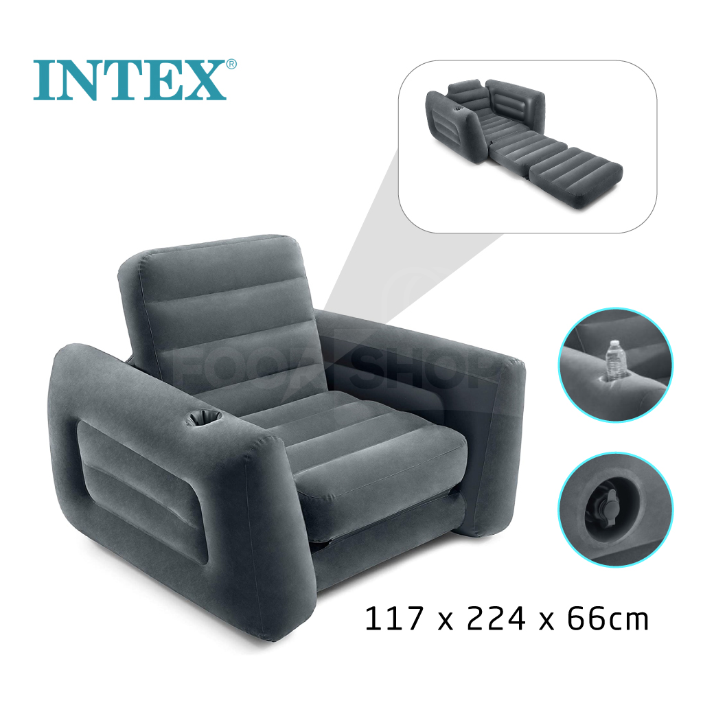 سرير وأريكة 2في1 قابلة للنفخ مضادة للماء وسهلة التحويل لراحة مثالية Canapé  2en1 Gonflable Convertible Intex#66551NP