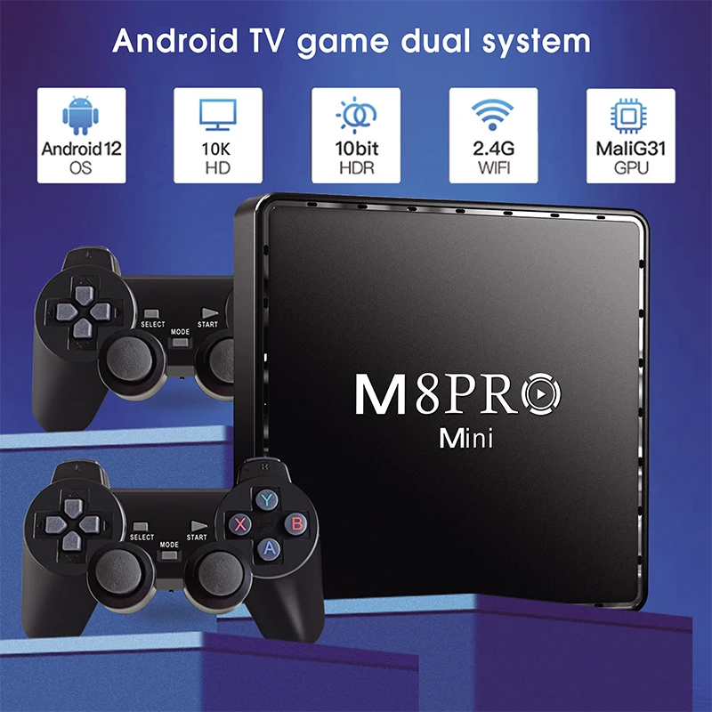 Tv box Android 11 Game Stick X8 Consoles de jeux vidéo rétro 4K 10000 jeux  - Alger Algérie