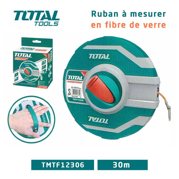  شريط قياس 30 م أصلية توتال لقياس دقيق TOTAL Ruban A Mesurer 30m TMTF12306