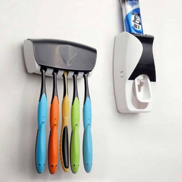  موزع معجون أسنان أوتوماتيكي مع حامل فرشاة الأسنان JiuXin Automatic Toothpaste JiuXin-300