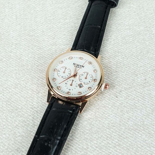  ساعة يد نسائية بتصميم كلاسيكي مع حزام فولاذي -CASIO Montre Pour Femme Avec Un Design Classique-BRONZ [CLONE]