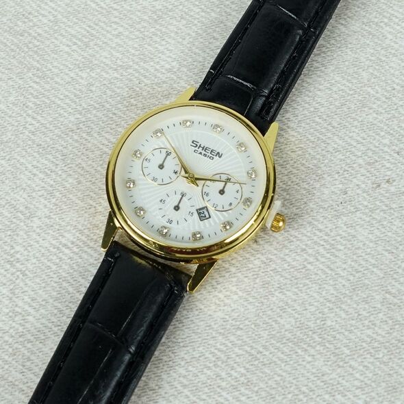 ساعة يد نسائية بتصميم كلاسيكي مقاومة للماء مع حزام فولاذي -SHEEN Montre Pour Femme Avec Un Design Classique-GOLD [CLONE]