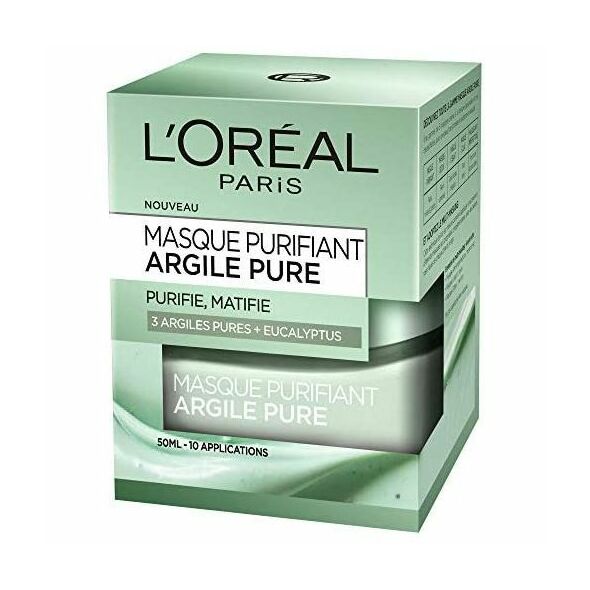  L'Oreal    ماسك - 50 ملL'Oreal Masque Purifiant Argile Pure + Eucalyptus - 50Ml [CLONE]