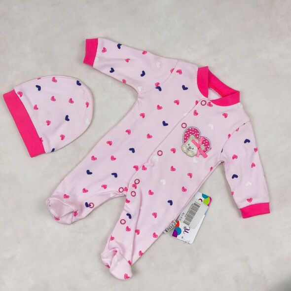  ensemble de vêtements rose pour bébé "fille" en coton 0+ mois