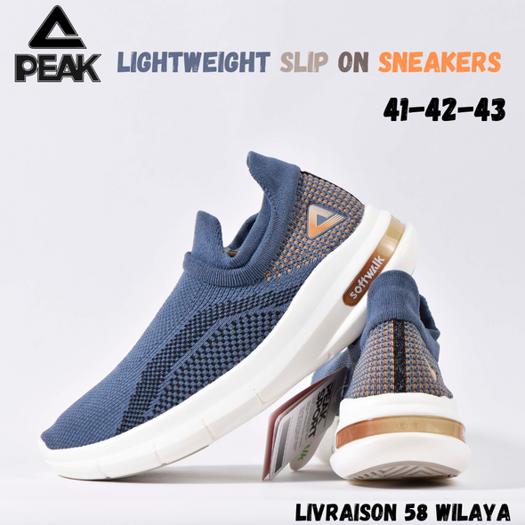  Lightweight Slip on Sneakers Blue / Grey